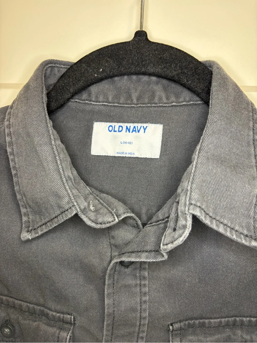 Old Navy Boys Short-Sleeve Button-Up Shirt - Charcoal Gray